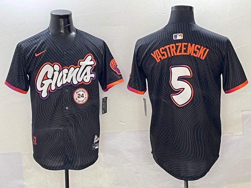 Men San Francisco Giants #5 Yastrzemski Black Joint Name 2025 Nike MLB Jersey style 40
